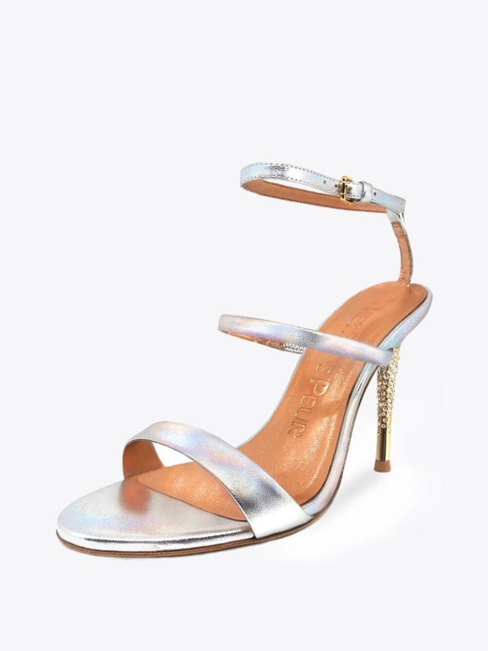 NEW Femmes Sans Peur Anya Swarovski crystal heels silver 7 $695